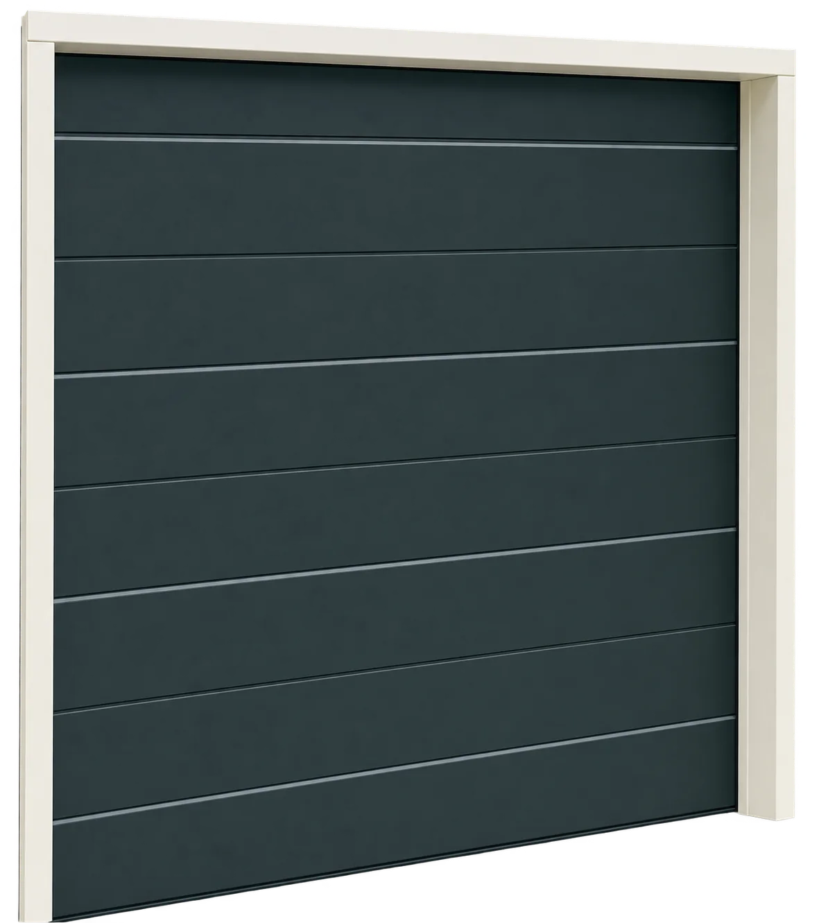 Porte de garage sectionnelle gris anthracite, lames horizontales